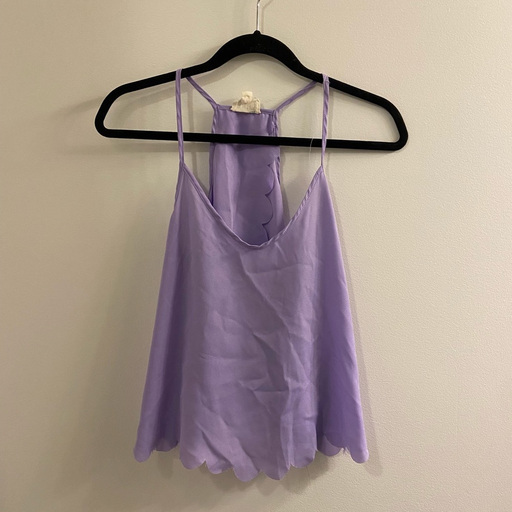 Lilac scalloped tank top